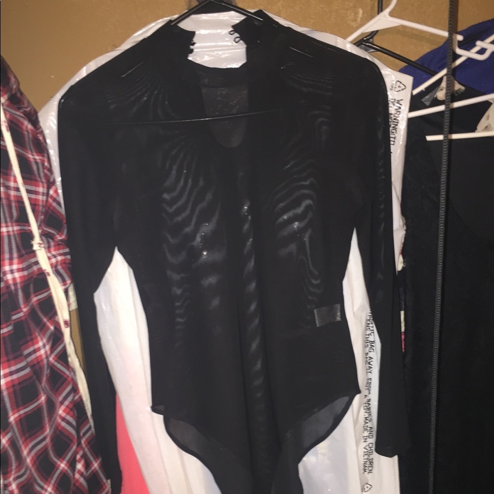 Black long sleeve body suit